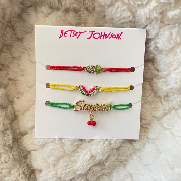 Betsey Johnson Set of Three Fruit Edition Bracelets NWT - Picture 2 of 9